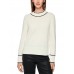 Marccain Sports - BS 4125 M63 - Witte gebreide trui met contrasterende randen 